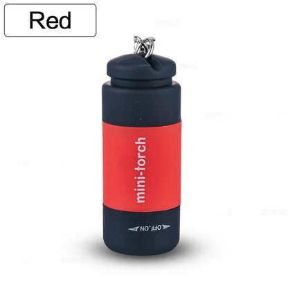 Pocket Keychain Flashlight Waterproof Outdoor Hiking Camping Mini FlashlightUSB Rechargeable LED Multifunctional Strong Light