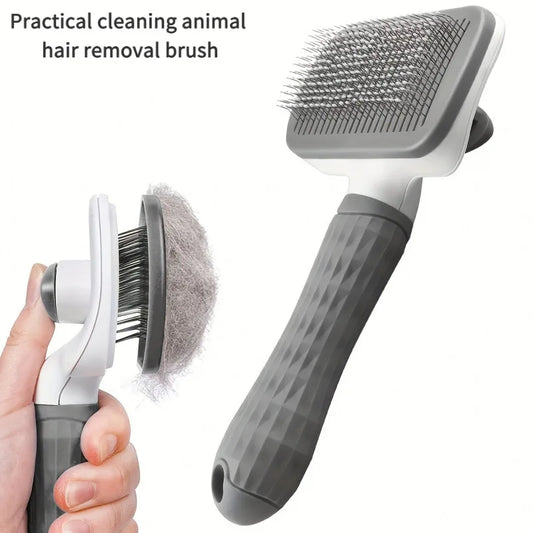 Easy-Clean Pet Grooming Brush, One-Click Hair Removal with Self-Cleaning Button – Special for Cats & Dogs, All Seasons Available