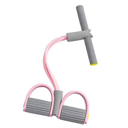 4-Tube Resistance Band Set with Foot Pedal — Home Gym Training
