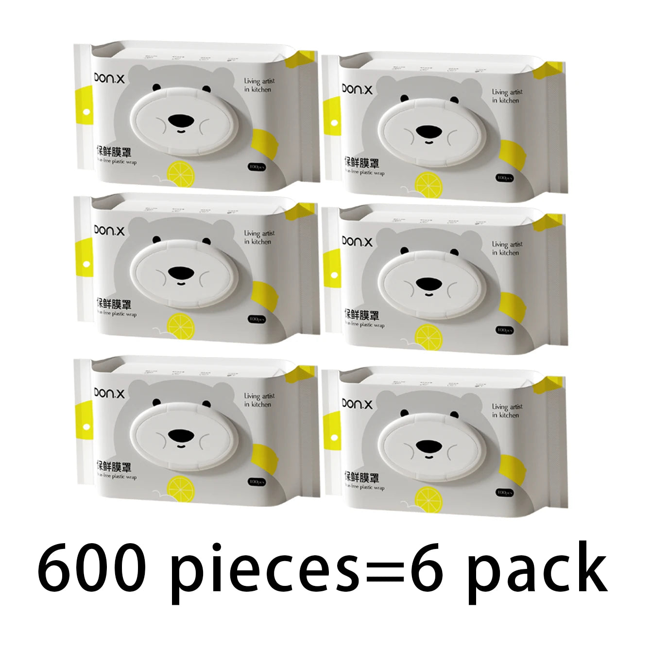 100-Pack Disposable Food-Grade Plastic Wrap Covers for Home Kitchen Refrigerator Leftovers, Hangable and Pull-Out Style