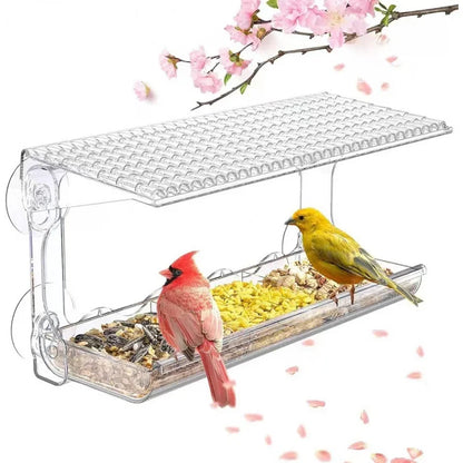 Window Bird Feeder Outdoor Transparent with Strong Suction Cup Automatic Feeding Leak-Proof Design Courtyard Balcony Bird Feedin
