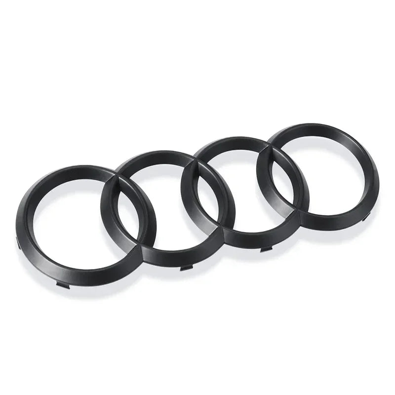 For Audi A3 A4 A5 A6 A7 Q2 Q3 Q5 Q8 TT ABS Black Hood Front Bonnet Grill Rear Trunk Emblem Logo Badge Sticker Decal  4 Ring Logo