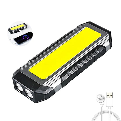 4000MaH Rechargeable Work Light 30W Super Bright COB Flashlight With Magnetic Portable Outdoor Power Bank Camping Emergency Lamp