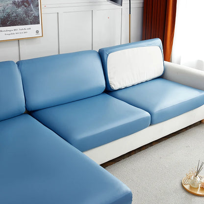Stretch PU Leather Waterproof Sofa Cushion Cover Sofa Seat Slipcover Backrest Cover Easy Clean Sofa Protector for Pets Kids