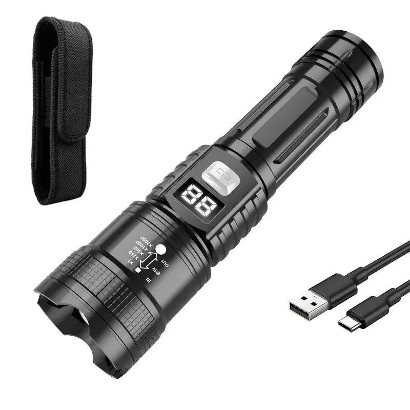 Heinast Super Powerful Portable Torch Strong Light Long Range Flashlight High Power TYPE-C Rechargeable Camping Fishing Lantern