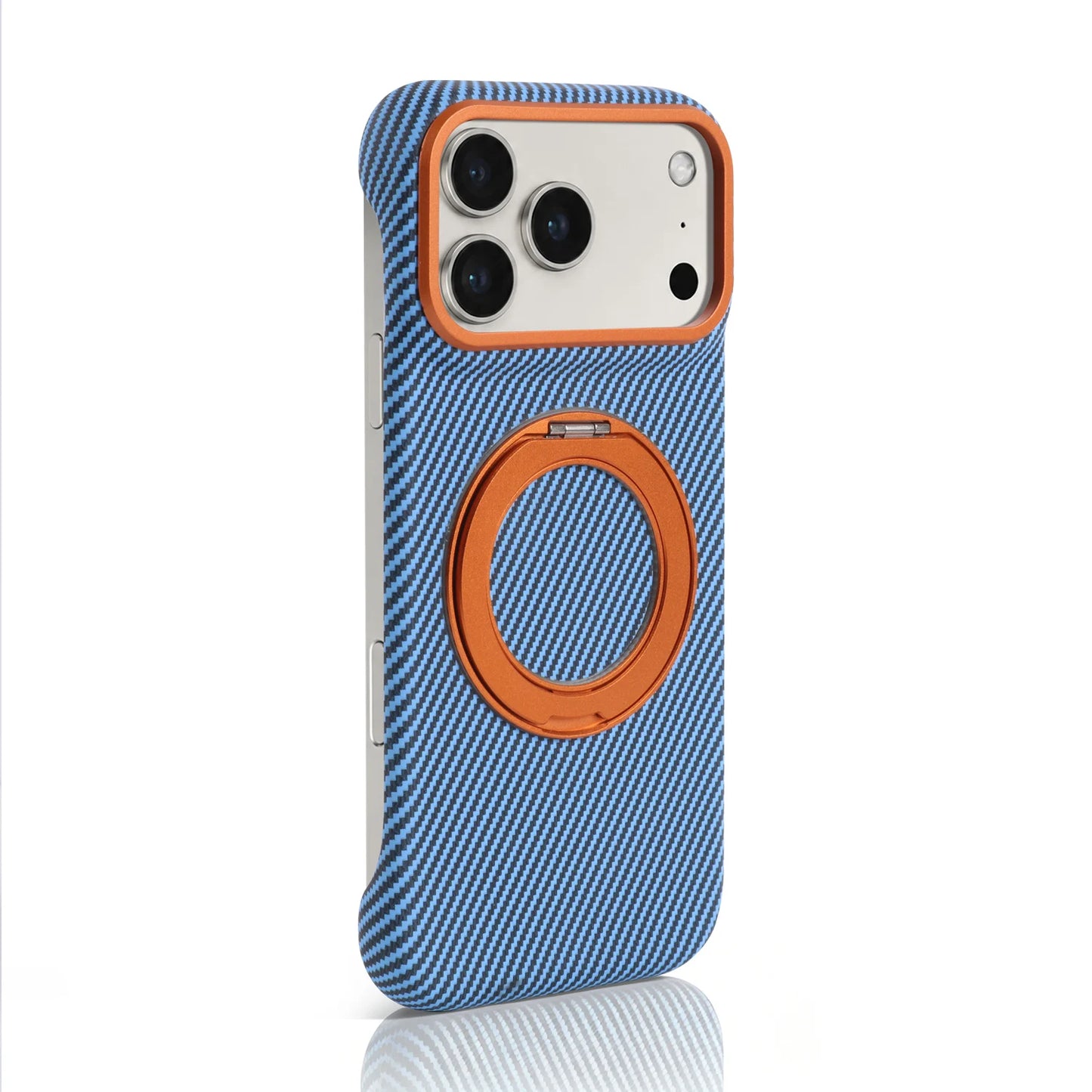 Fashion Premium PU Leather Phone Case With 360° Rotatable Ring Kickstand Compatible With iPhone 14 15 16 17 Pro Max