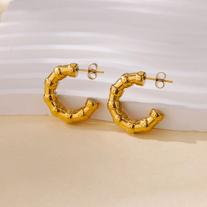 Gold Plated Stainless Steel Geometric Claw Earrings - Starfish & Heart Studs for Women, Waterproof Fashion Jewelry Gift