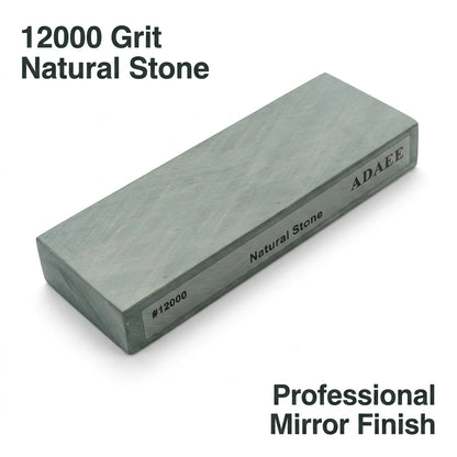 ADAEE 12000 Grit Natural Whetstone, Professional Sharpening Stone 200x75x29mm 1.22kg Heavy Duty, Xingzi Metamorphic Rock for Chef Knives, Straight Razors, Woodworking Chisels, Mirror Finish Honing Stone, Splash & Go