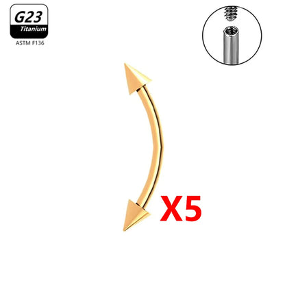 G23 Titanium Eyebrow Piercing Jewelry with Zircon – 1/5/50pcs Wholesale