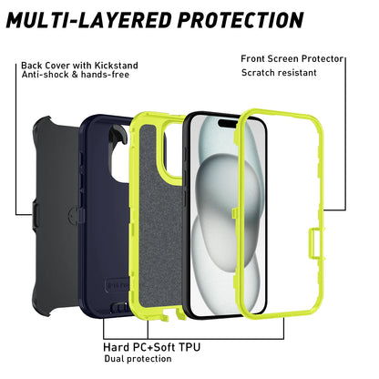 Armor Shockproof iPhone Case – Hard PC + TPU Back Cover