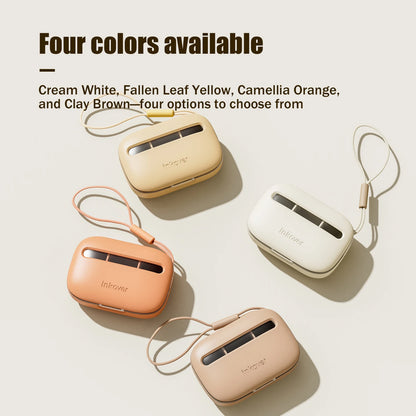 3-Compartment Airtight Waterproof Portable Pill Case with Lanyard, Semi-Transparent Moisture-Resistant Daily Pill Organizer