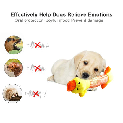 Plush Cute Elephant Duck Pig Pet Dog Cat Squeak Sound Dog Toys Funny Fleece Durability Chew Molar Toy Fit for All Pets