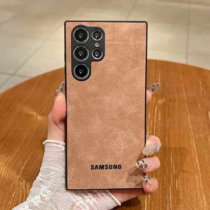 Luxury Lambskin Shockproof Case For Samsung Galaxy S26 Ultra Case S25 S24 S22 S23 Ultra Plus S23 FE Camera Protection Soft Cover