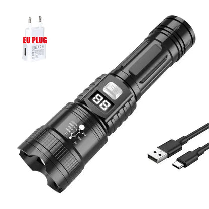 Heinast Super Powerful Portable Torch Strong Light Long Range Flashlight High Power TYPE-C Rechargeable Camping Fishing Lantern