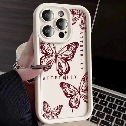 Cute Butterfly Silicone iPhone Case – Shockproof Candy Cover for iPhone 11–17 Series