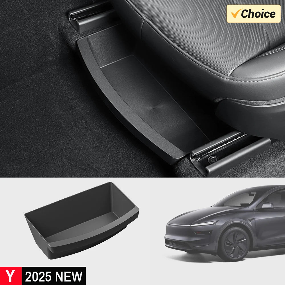 Under Seat Storage Box Organizer for Tesla Model Y Juniper 2025 2026 Hidden Storage Box Washable Underseat Drawer Accessories