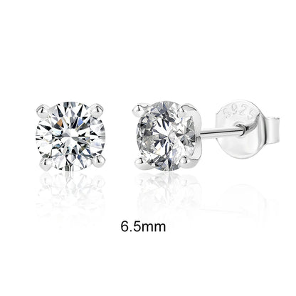 CANNER Moissanite Stud Earrings – 0.5 to 1.2 Carat D Color, 925 Sterling Silve
