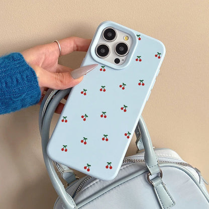 For iPhone 17 16 15 14 13 12 11 Pro Max Case Cute Cartoon Cherry Graphic Silicone Phone Cover For iPhone 15 16 Plus Soft Fundas