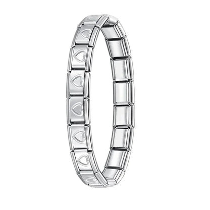 Hapiship Italian Elastic Charm Bracelet – 9mm Stainless Steel Fashion Bangle for Women & Men