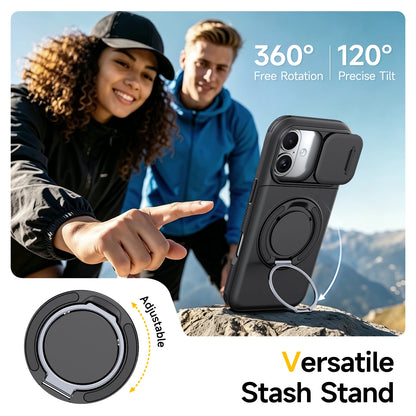 Dual Layer Shockproof iPhone Case with Ring Holder