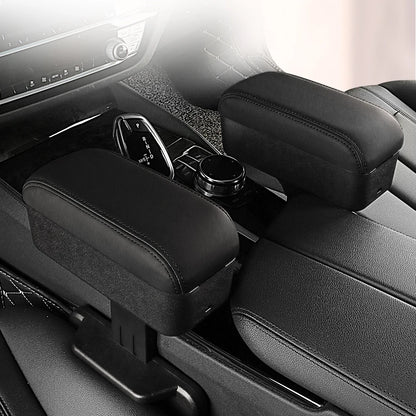 Height Adjustable Car Center Console Gap Storage Organizer with Liftable Tray Elbow Support Armrest Pad for SUV Sedan