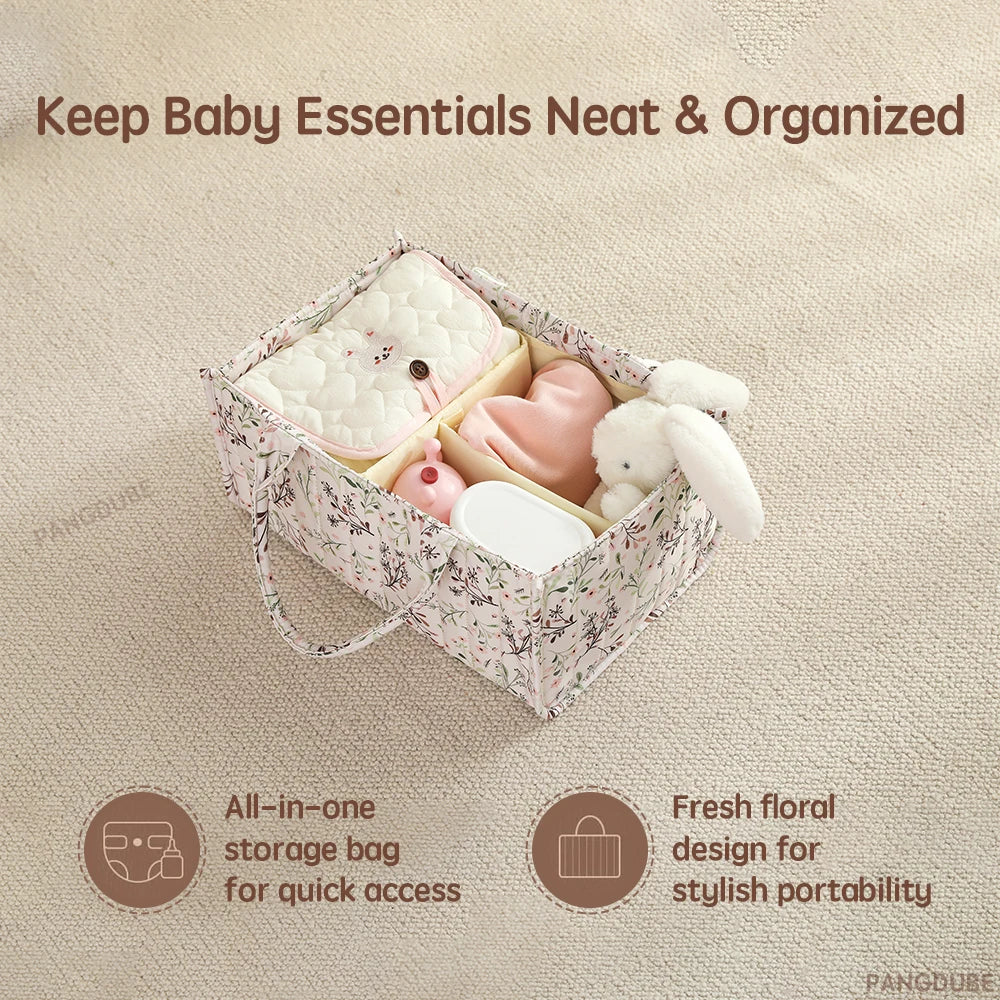 PANGDUBE Fashion Diaper Stackers & Caddies Waterproof Baby Diaper Organizer Bag Foldable Storage Bag for Baby Things
