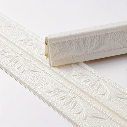 230cm Foam Wall Edge Strip Stickers Can be folded in half Self-Adhesive Waterproof Baseboard Corner Waist Line Sticker HomeDecor
