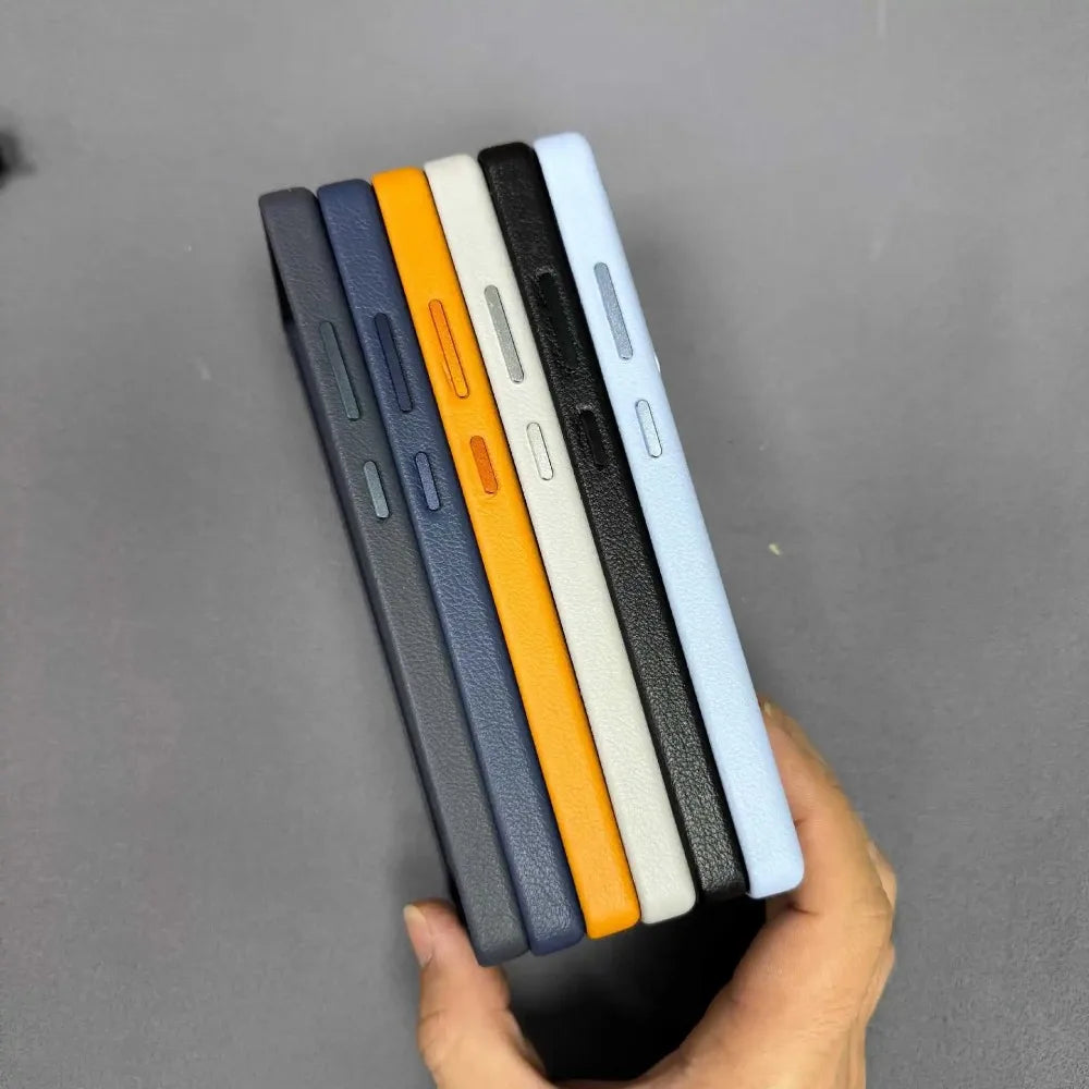 High Quality Drop Proof Leather Phone Case For Samsung Galaxy S25 Ultra Invisible Strong Magnetic Charging Protect Cover Fundas