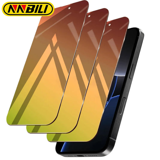 NNBILI 3Pcs Privacy Screen Protector Suitable for iPhone 17 16Pro Max Protective Film Bubble Free Scratch Full Coverage Gradient
