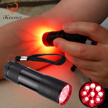 Vein Finder 9*625nm Red Light LED Flashlight Infrared Vein Locator Nurse Injection Vein Viewer Blood Vessel Lamp Mini AAA Torch
