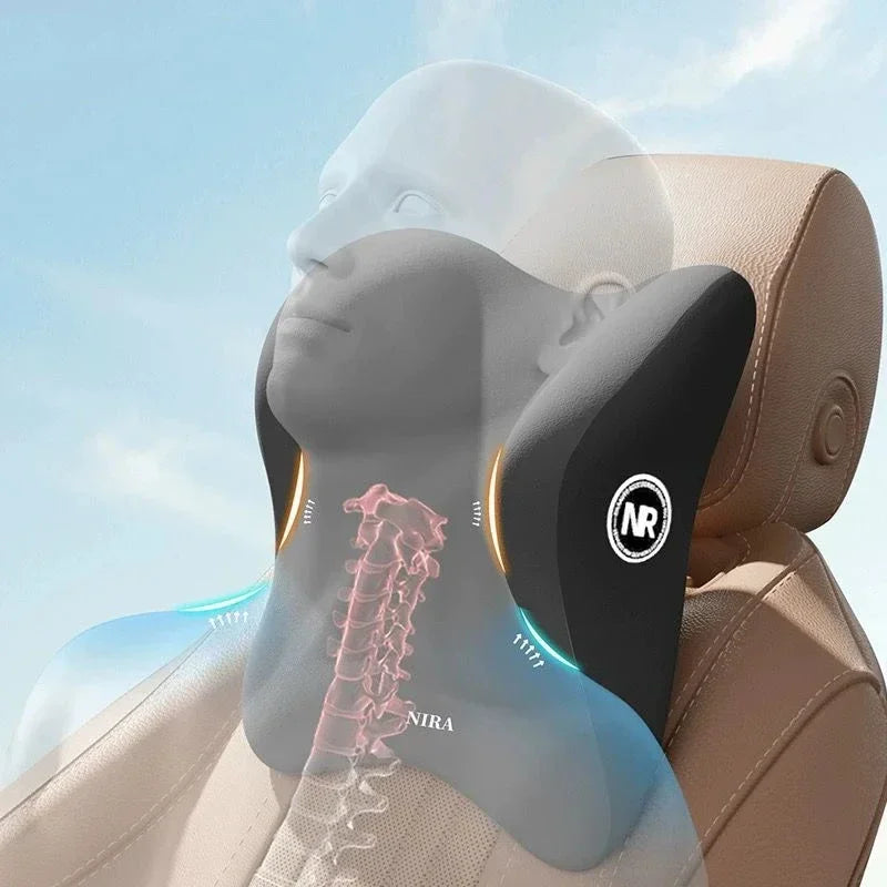 Memory Foam Car Headrest & Lumbar Support Cushion