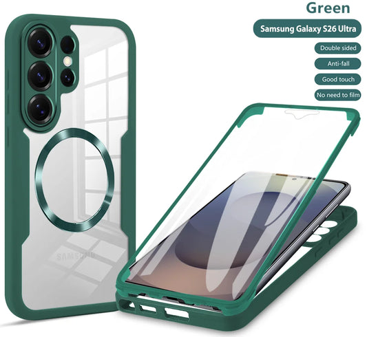 360 Full PTE Protection Screen Clear Magnetic Case For Samsung Galaxy S26 S25 Edge S24 S23 S22 Ultra PLUS FE A07 A56 A36 A26 A16