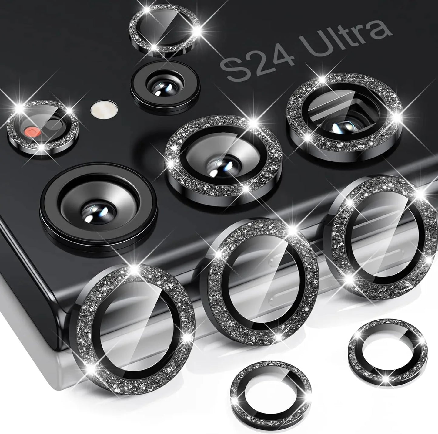 Diamond Glitter Lens Glass For Samsung Galaxy S26 Ultra Plus HD Clear Camera Protector For Samsung S25 S24 Metal Ring Lens Film