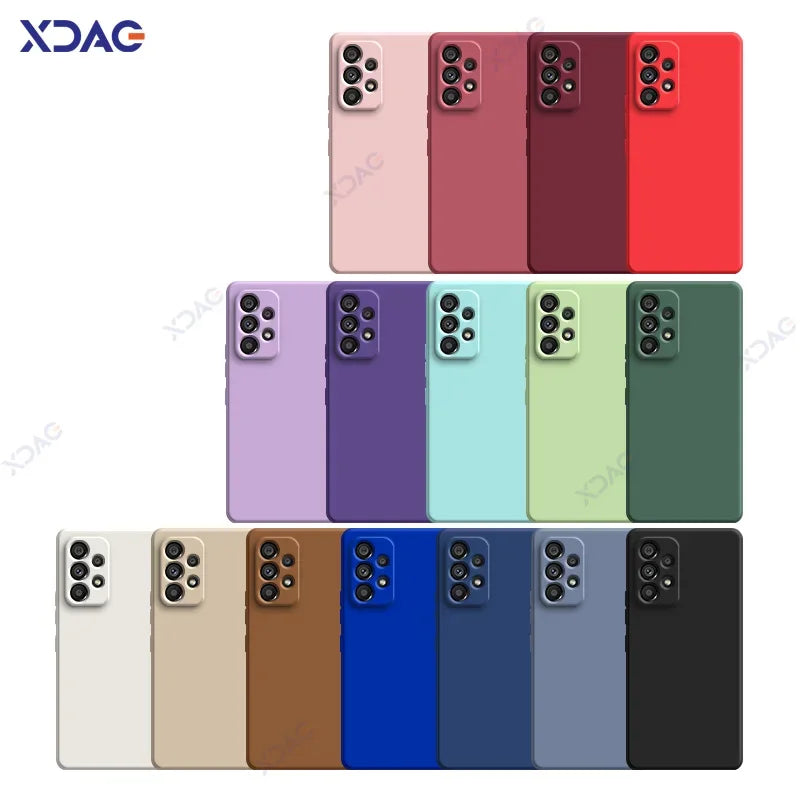 Original Official Soft Case for Samsung Galaxy A13 A23 A33 A53 A73 SamsungA33 SamsungA53 SamsungA73 Square Liquid Silicone Cover