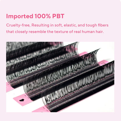 DIYDAY U-shaped YY Eyelash Extension Premium PBT Double Layer U-Shaped YY Lashes Ultra Soft Featherlight False Mink UY Eyelashes