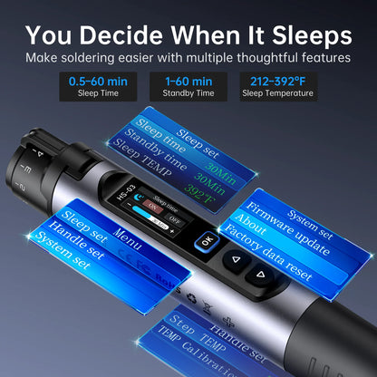 FNIRSI HS-03 Wireless Soldering Iron 10W Type-C Rechargeable Portable Soldering Iron 100-450℃ Adjustable Repair Tool