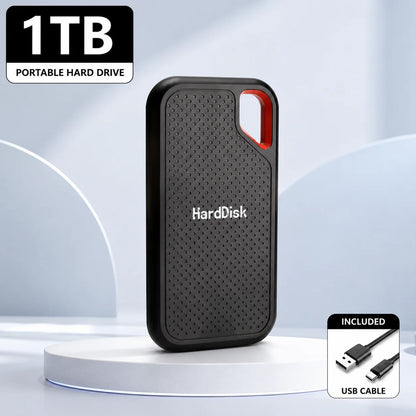 1TB External Hard Drive 2TB Portable SSD USB-C Fast Storage Disk for Laptop Mac PC Phone Photo File Backup