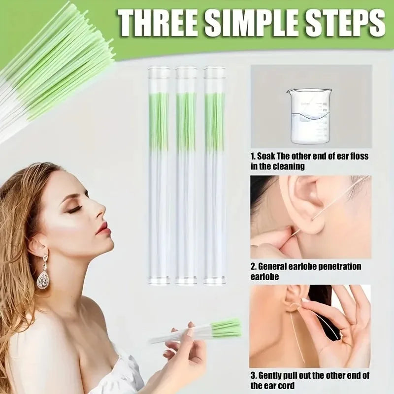 60pcs Ear Line Ear Hole Cleaning Line Removes Dirt, Deodorizes and Prevents Plugging. Ear Line Portable Ear Hole Cleaning Tool