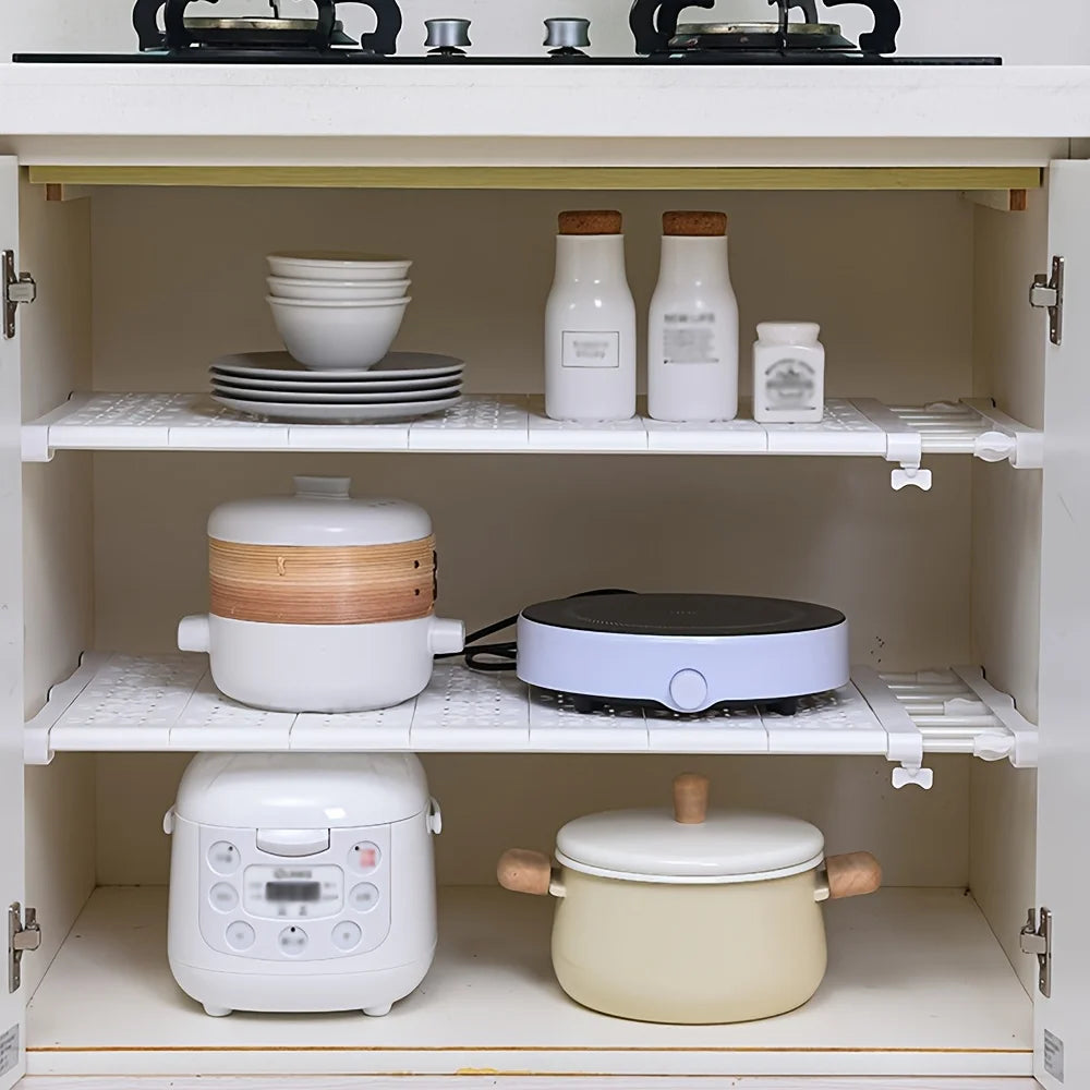 1pc Adjustable Storage Rack Without Drilling Floating Rack Divider, Used for Storage, Space Saving, Wall Mounted Wardrobe System