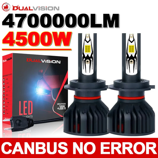 Dualvision 4500W H1 H4 H7 LED Canbus H8 H11  9005 HB3 9006 HB4 9012 Hir2 Led Bulb 5570 CSP Automobile Kit 12V Turbo Fog Lamp 24V