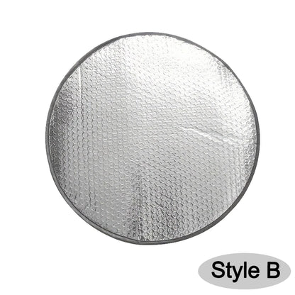 Car Steering Wheel Sun Shade Double Thick Sun Protection Foldable Anti-uv Sunscreen Car Supplies Car Steering Wheel Cover Silver