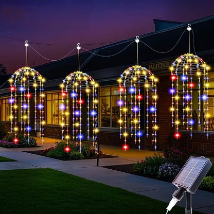 Solar Jellyfish Lights 4/6 pcs Solar Waterproof Outdoor Hanging Home Garden Decoration Lights With 8 Modes for Courtyard Trees