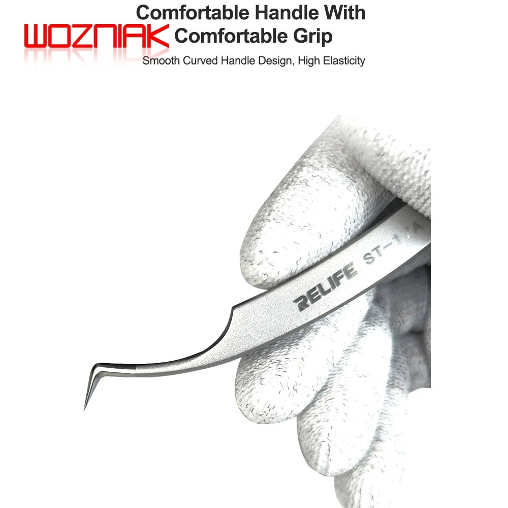 SUNSHINE ST-17A Ultra-Precision Tweezers For IC Chip Tinning Positioning Tweezers Tin Planting BGA Stencil Fixed Repair Tool