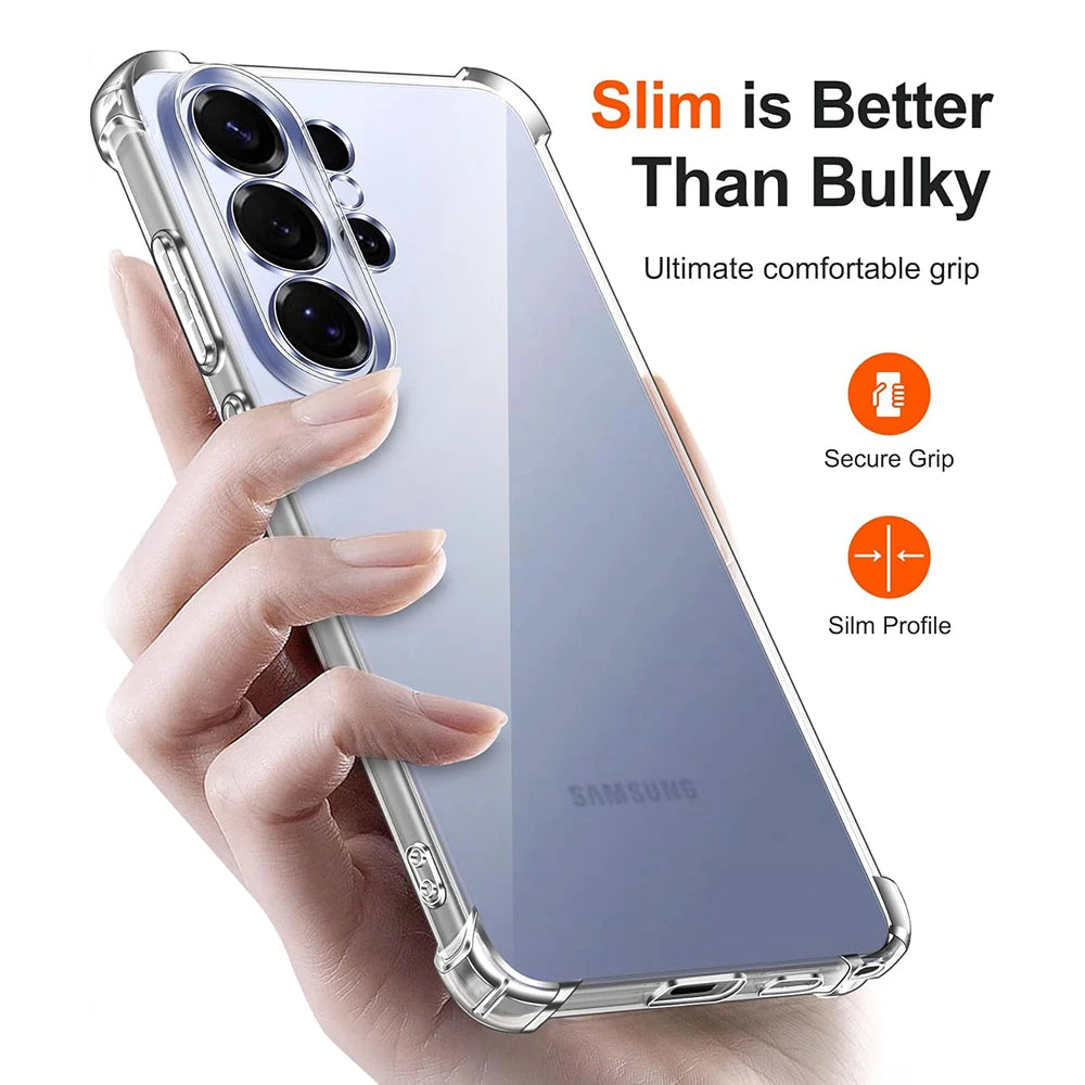 S26ultra Shockproof Silicone Case For Samsung Galaxy S26 Ultra S26+ Plus Clear Airbag Clear Soft Shell For SamsungS26 Cover 2026