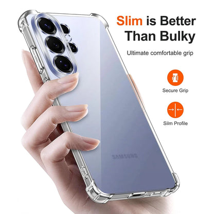 S26ultra Shockproof Silicone Case For Samsung Galaxy S26 Ultra S26+ Plus Clear Airbag Clear Soft Shell For SamsungS26 Cover 2026
