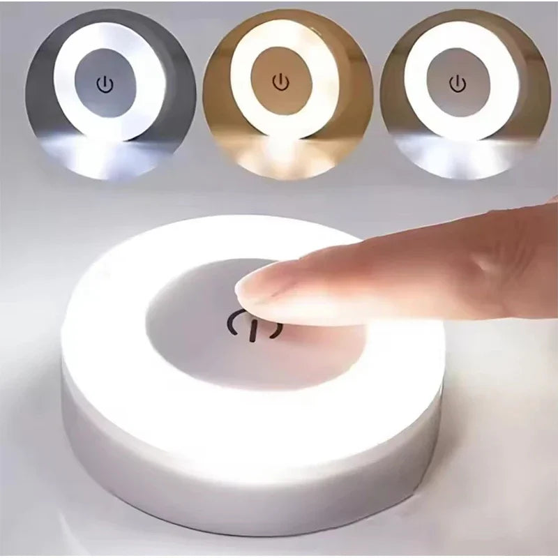 1-6Pcs Energy Saving LED Night Lights Touch Sensor 3 Color Dimmable Wall Night Lamp USB Rechargeable Magnetic Room Aisle Bedroom
