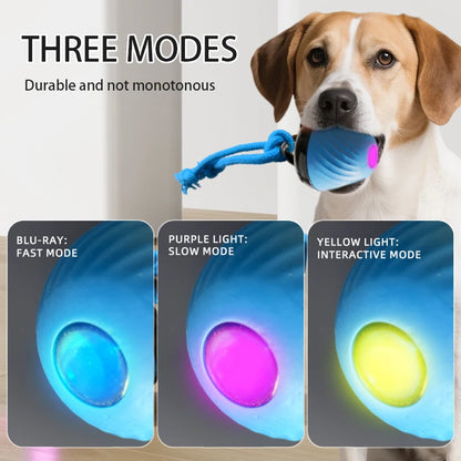Smart Dog Toy Ball Electronic Interactive Pet Toy Moving Ball Rope USB 3 Modes Automatic Moving Bouncing for Puppy Chew Products