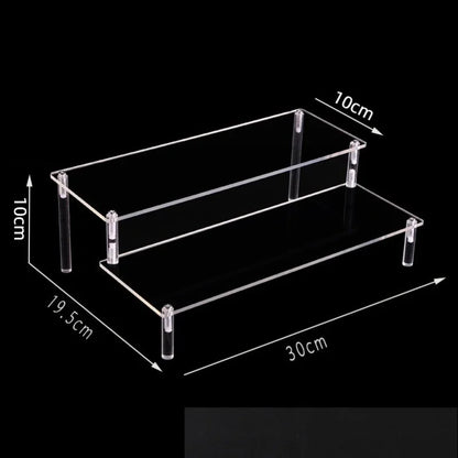 Black 1-5 Tier Acrylic Display Stand Clear Display Riser Rack for Cupcake Perfume Doll Décor Organizer Amiibo Funko POP Figures