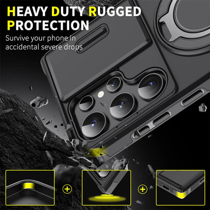 Slide Camera Protection Magnetic Stand Phone Case for Samsung S26 S25 Edge S24 S23 Plus S21 S22 Ultra FE A54 A15 A05 A05S Cover