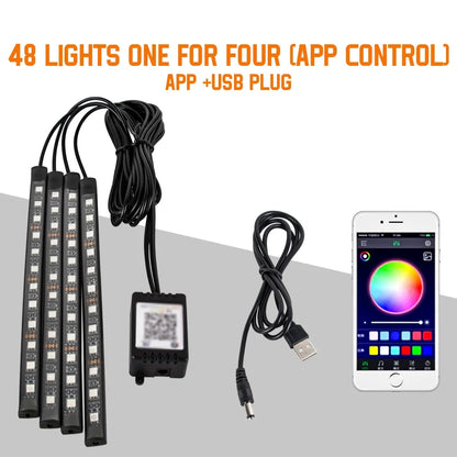 RGB Car Interior Ambient LED Light with Music Sync and App Control